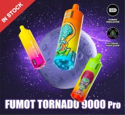 Fumot RandM Tornado Dispositivo vape 9000 pro con batería y pantalla ejuice versión 3 Fresa plátano J6Z0221 RandM Vape Uruguay