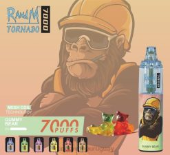 RandM Tornado Dispositivo vapeador con control de flujo de aire 7000 1 ud. osito de goma J6Z0168 RandM Vape Flavors