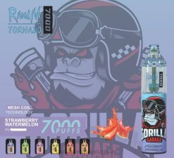 RandM Tornado Dispositivo vapeador con control de flujo de aire 7000 1 ud. sandia fresa J6Z0178 RandM Vape Flavors